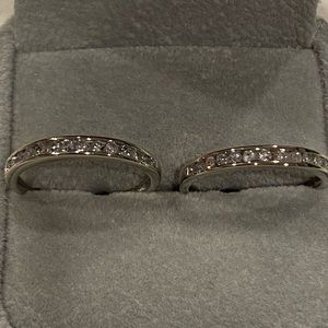 Sparkling Pair of 10kt Gold Diamond Wedding Bands